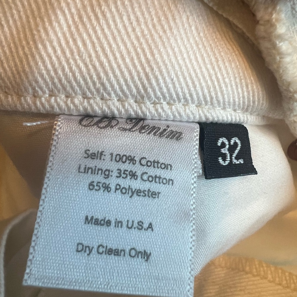 EB Denim Cream and White Jeans w/ Zipper detail - NWT Size 32 - Picture 9 of 10